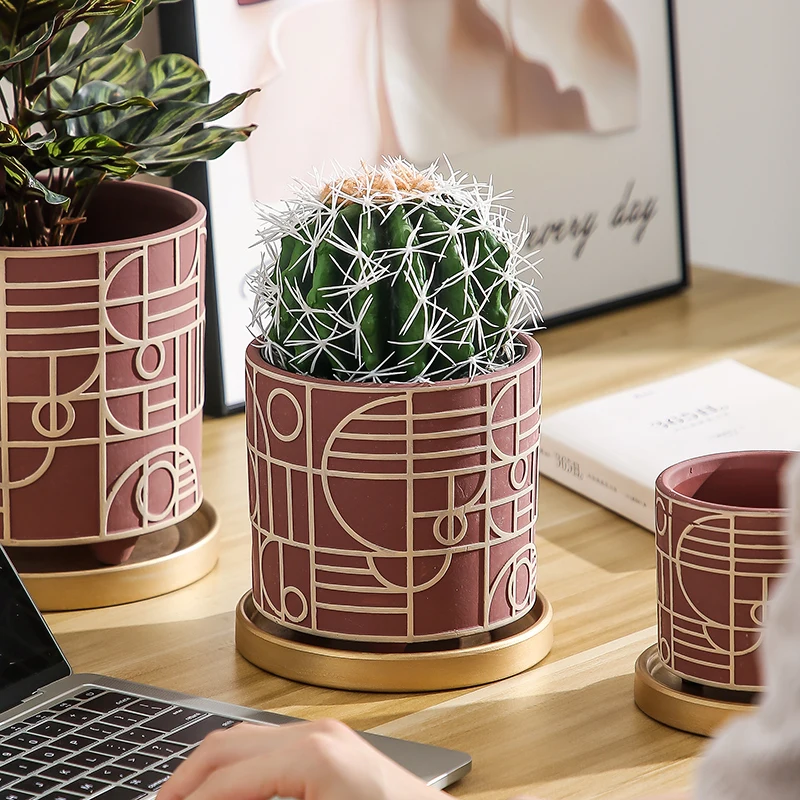 Simple Cylindrical Ceramic Flo - Aloe Vera Pot review and price